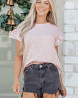 Amanda Ruffled Short Sleeve Blouse