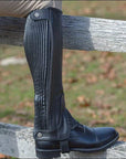 Shires Childs Pebbled Leather Half Chaps Close Fit Elastic Calf & Press Studs