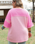 Reagan Plus Size Stripe Patchwork Top