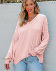 Talinia Shoulder Loose Blouse Long Sleeve Top
