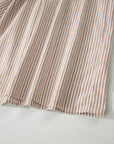 Stripe Flutter Sleeve Buttoned V-Neck Maxi Dress