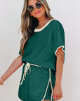 Colorblock Short Sleeve T-Shirt and Skort Set