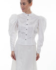 Moire Tie Back Blouse - 738809