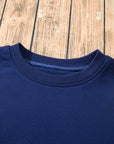 Solid Fleece Lined Drop Shoulder Terry Sweatshirt