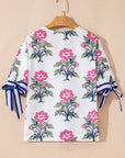 Mae Knot Bubble Sleeve Blouse