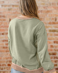 Colorblock Waffle Patchwork Oversize Sweatshirt