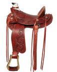 Western Horse Wade Saddle Leather Ranch Roping Mahogany Hilason