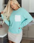 Willa Texture Contrast Patched Long Sleeve Top