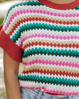 Molly Sleeve Colorful Textured Sweater