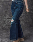 Khloe High Rise Ripped Bell Bottom Jeans