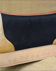Western Wool Felt Horse Saddle Pad Alligator Print Leather 30 X 30