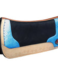 Western Wool Felt Horse Saddle Pad Alligator Print Leather 30 X 30