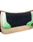 Western Wool Felt Horse Saddle Pad Alligator Print Leather 30 X 30