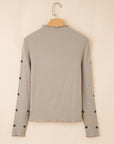 Genesis Embroidered Detail Ribbed Long Sleeve Top