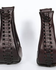 HILASON Western Saddle Bell Dark Oil Leather Horse Saddle Stirrups | Western Saddle Stirrups | Leather Horse Stirrups | Equestrian Stirrups | All-Purpose Horse Stirrups