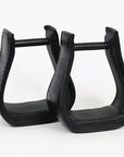 HILASON Western Saddle Black Leather Covered Horse Saddle Stirrups Pair | Leather Horse Stirrups | Full-Grain Leather Stirrups | Wide Tread Stirrups | Stable Riding Stirrups