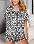 Baha Ranch Talavera Tile Mexican Print Southwest Satin Pajamas