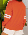 Varsity Stripe Drop Shoulder Oversized Sweatshirt