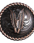 1.5" Hilason Western Style Copper Feather Rope Edge Tack Saddle Headstall Saddle Concho