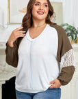 Julietta Patchwork Balloon Sleeve PLUS Blouse