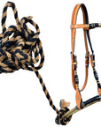 Hilason Western Horse Headstall American Leather Rawhide Bitless Rein