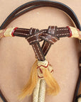 HILASON Western American Leather Bitless Bitfree Headstall Bosal Reins