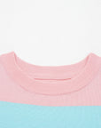 Stripe Colorblock Knitted Short Sleeve T-Shirt