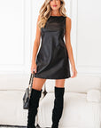 Emelia Leather Sleeveless Mini Dress