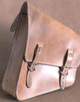 Motorcycle Bike Right Side Saddle Bag Leather Softail Rigid Hilason