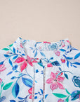 Floral Lace Trim Buttoned Long Sleeve Shirt