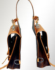HILASON Soft Leather Horse Saddle Bag Light Oil Tan | Equestrian Western Adjustable Closure