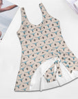 Baha Ranch Turquoise Longhorn Skirted Swimsuit