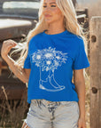 Sunflower Boots Western Fashion Tee