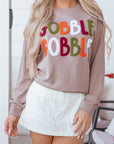 GOBBLE Thanksgiving Raw Hem Sweatshirt
