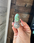 Green Turquoise Concho Ring – Size 9 – Navajo Handmade by Boyd Ashley