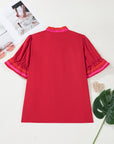 Luciana Ruffled Short Sleeve Blouse