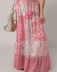 Boho Tassel Drawstring Elastic Waist Maxi Skirt