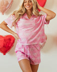 Lilliana Waffle Knit Bowknot T Shirt and Shorts Set