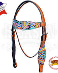 Hilason Western Horse Headstall Bridle American Leather Fringes