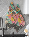 Retro Pop Western set of 2 Kitchen Dish Towels Made in America