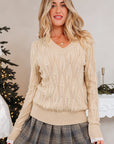 Abigail Lace Patchwork Sleeve Sweater