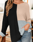 Zayla Block Knit Loose Sweater