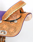 Hilason Western Horse Treeless Trail Barrel American Leather Saddle