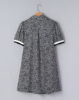Leopard Contrast Stripe Polo Collar Dress