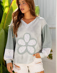 Jream Colorblock Casual Hooded Top