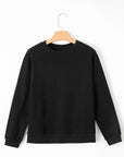 Solid Fleece Lined Drop Shoulder Terry Sweatshirt