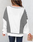 Clare Contrast Stitching Oversize Sweatshirt