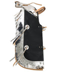 Hilason Western Leather Kids Junior Youth Pro Rodeo Bull Riding Chaps