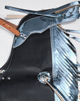 Hilason Western Leather Kids Junior Youth Pro Rodeo Bull Riding Chaps