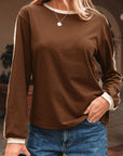 Varsity Stripe Crew Neck Long Sleeve Top